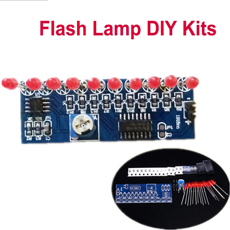 Мигающий светильник s DIY Kit стробоскоп NE555 + CD4017 набор для электронной практики