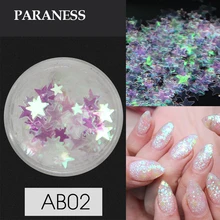Paraness 1 коробка голографические блёстки для ногтей хлопья голографический Блеск Дизайн ногтей смешивает сердце круглая Звезда ногтей декор с блестками маникюр