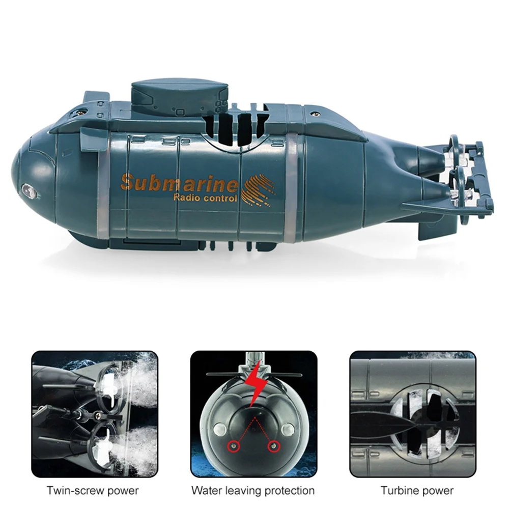 Мини Беспроводная подводная лодка на радиоуправлении 3 канала высокоскоростная подводная лодка на радиоуправлении электрическая пластиковая свиная лодка-модель с светодиодные игрушки