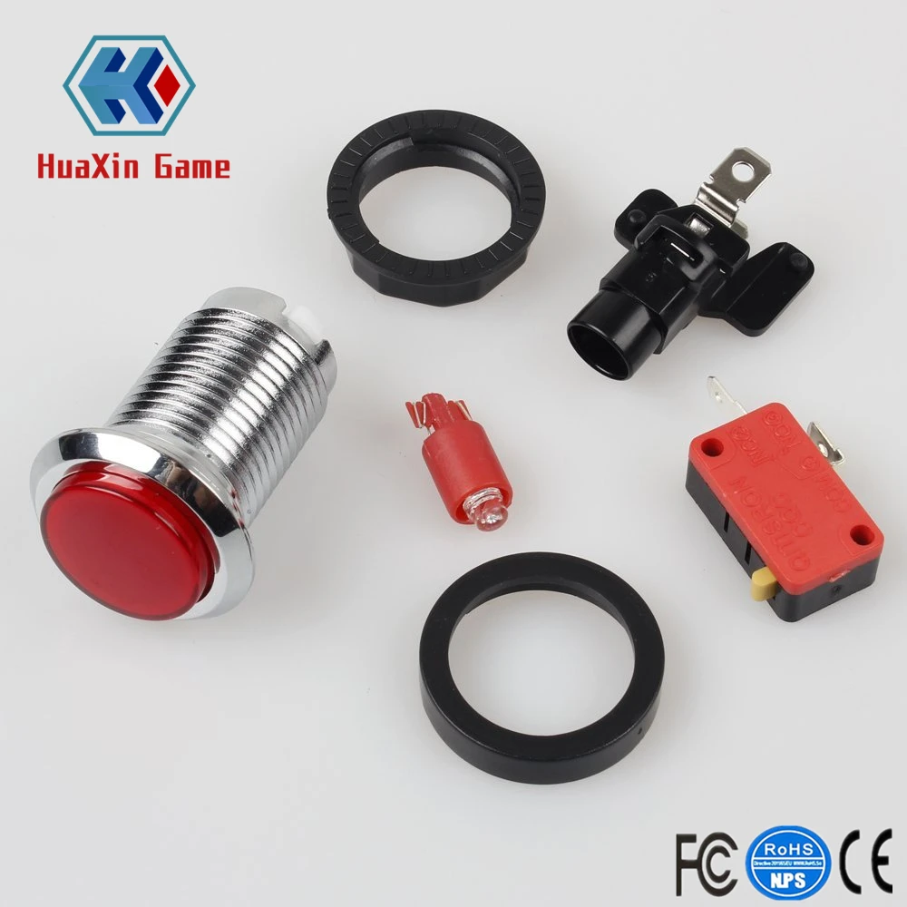  Arcade DIY Kit USB Encoder to Joystick + Chrome Plating LED Illuminated Push Button 1&2 Player Coin - 32888864865