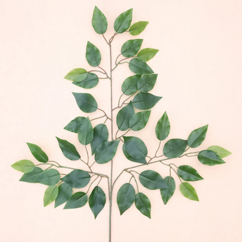 

1pc Artificial Ficus Leaf Ginkgo Biloba Plastic Tree Branches Outdoor Handmade Leaves for DIY Party Home Office Decoration