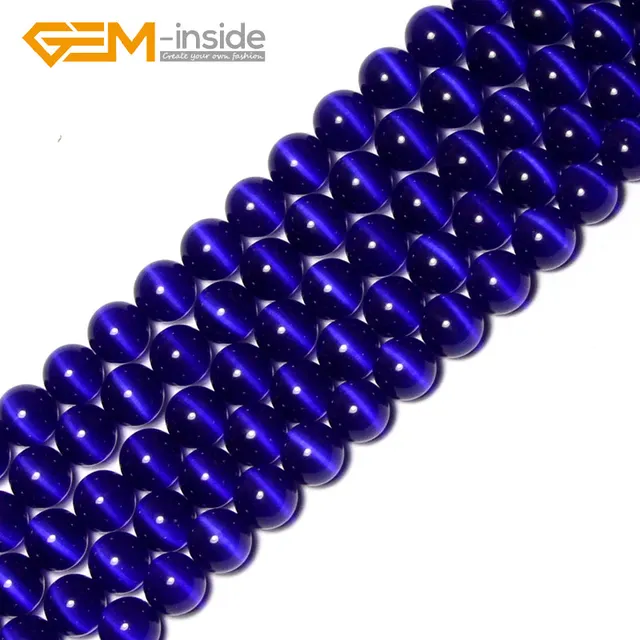 4mm 12mm Round Assorted Colors Fiber Optic Cat's Eye Loose Beads For Jewelry Making Beads DIY 14