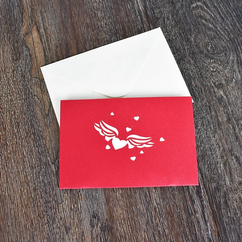 3D Сердце Форме любовь всплывающие открытки свадебные приглашения День Святого Валентина открытка юбилей Подарочная открытка для жены муж. поздравительные открытки