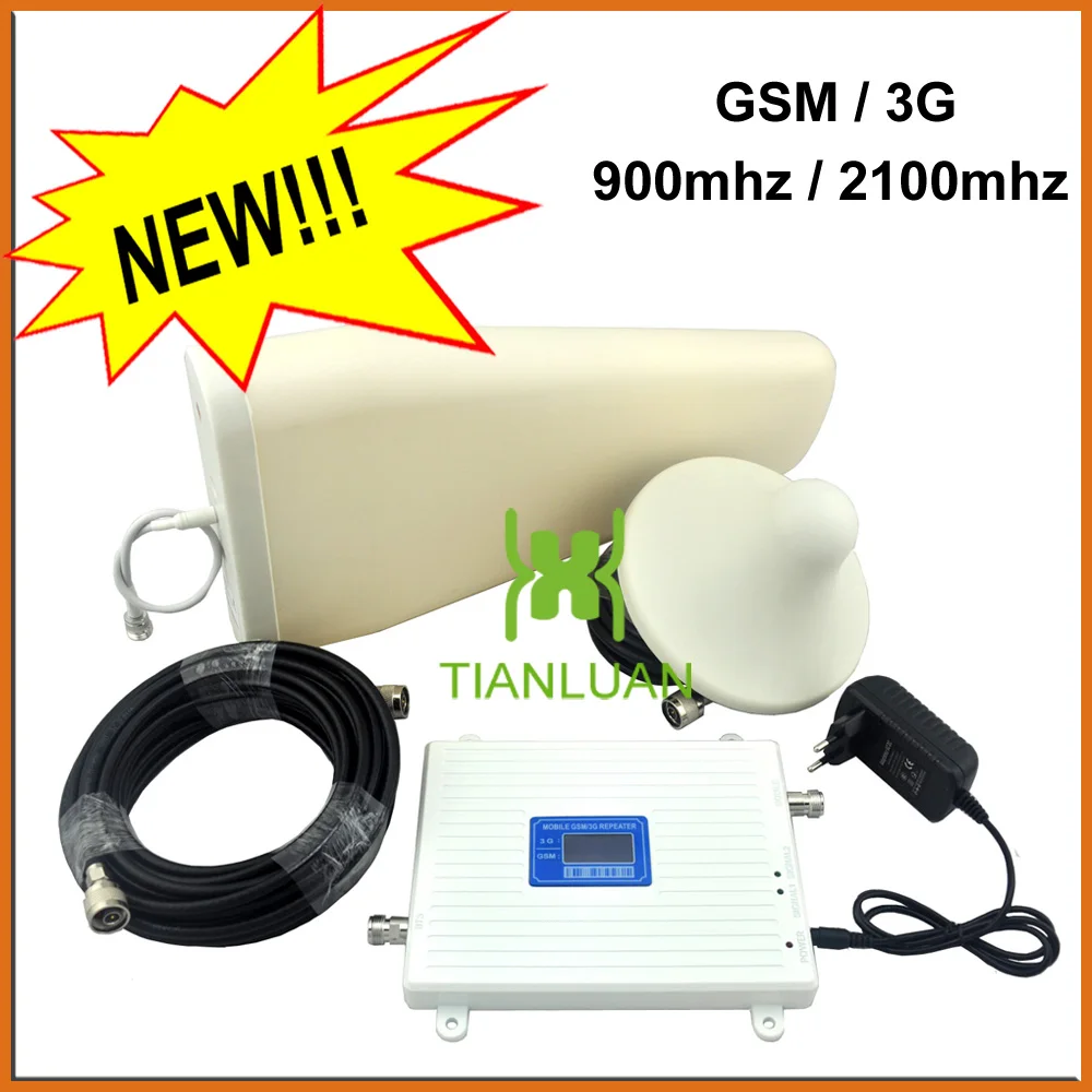 LCD Display High Gain Dual Band Mobile Phone 2G 3G Signal Booster GSM 900 mhz W