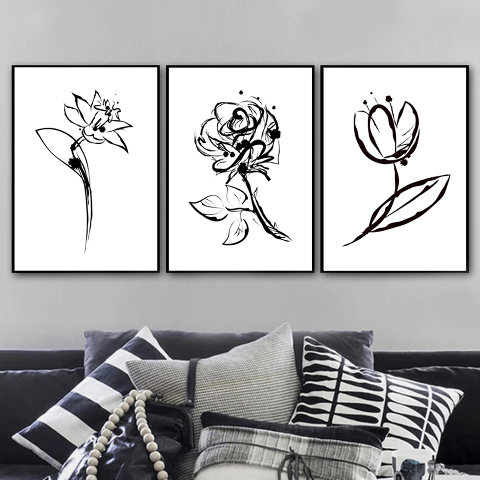 Современный скандинавский стиль холст с принтом рандомный домашний декор роза
