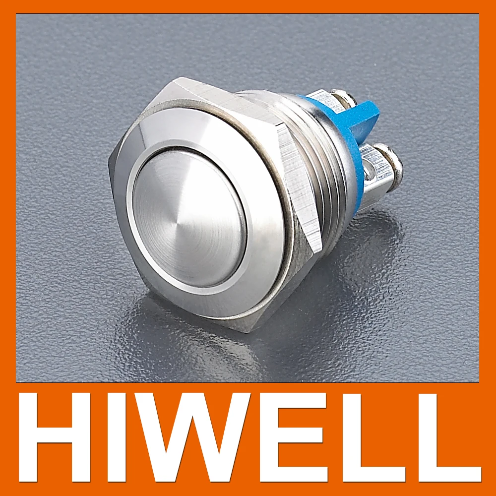 16 мм Винт termianl купольные круглые антивандальный металлический кнопочный переключатель