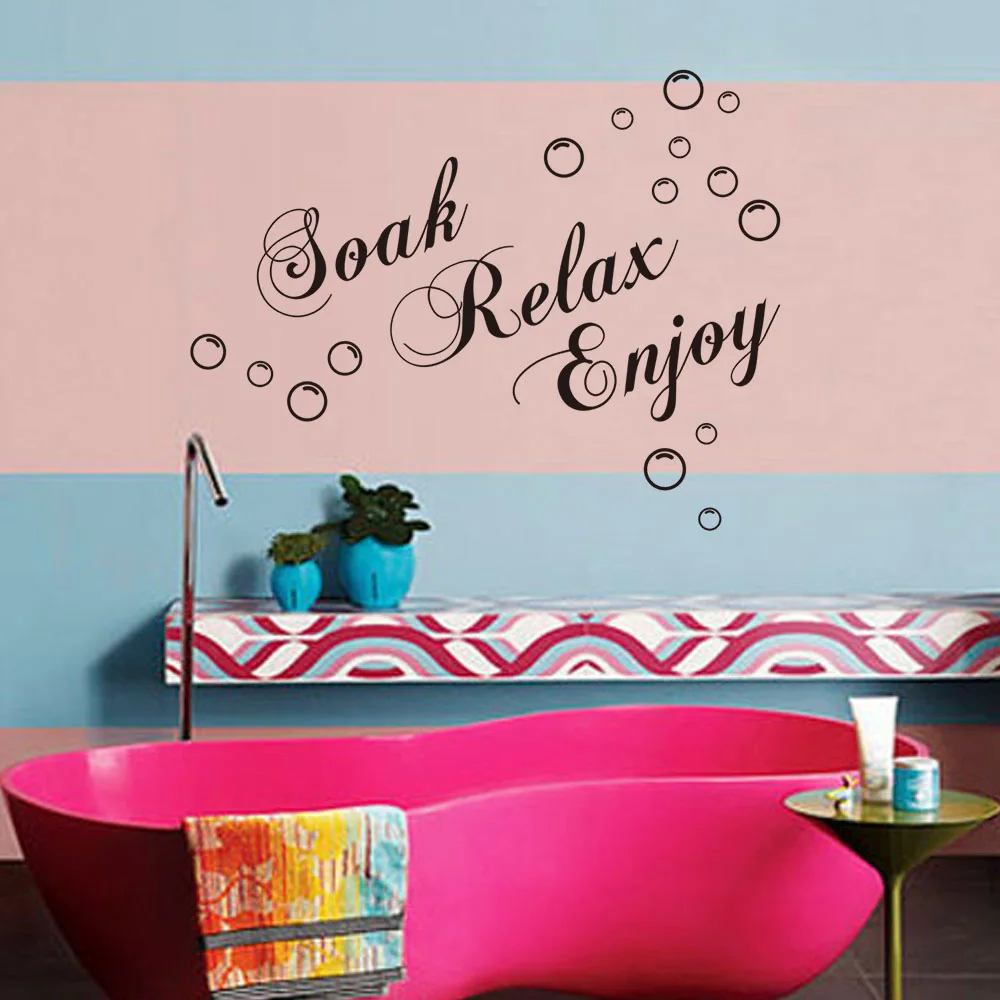 1pcs Removable PVC Bubble Wall Sticker English Word Relax Theme Wall