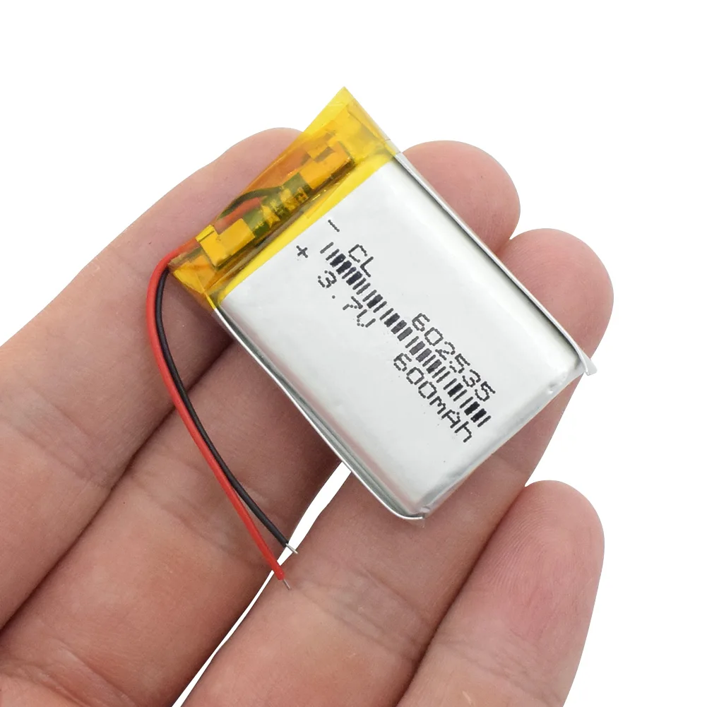 

Supply lithium battery lithium polymer Rechargeable battery 602535 600 mah 3.7 V For MP3 MP4 MP5 GPS PSP MID Bluetooth Headset