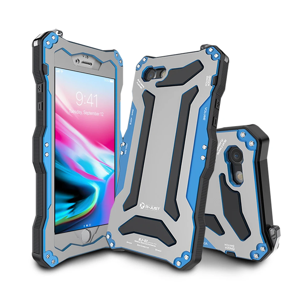 Для Iphone 11 Pro Max X XS XR XS MAX R-JUST Gundam Armor Life водонепроницаемый противоударный алюминиевый металлический мощный чехол