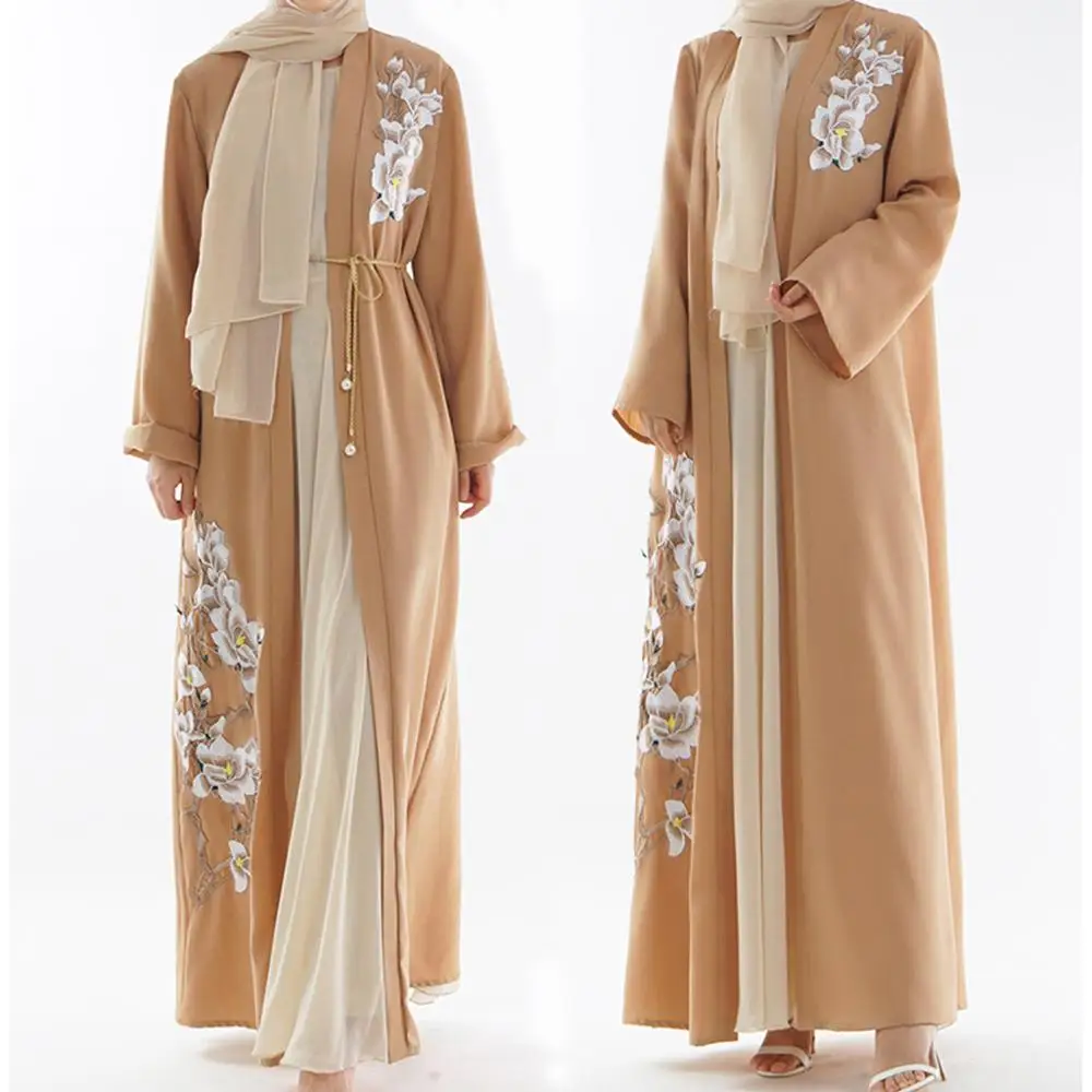 Абайя турецкий Дубай роскошные высокие мусульманские Рамадан арабский Ближний Восток женское кимоно ожерелье с длинным рукавом платье