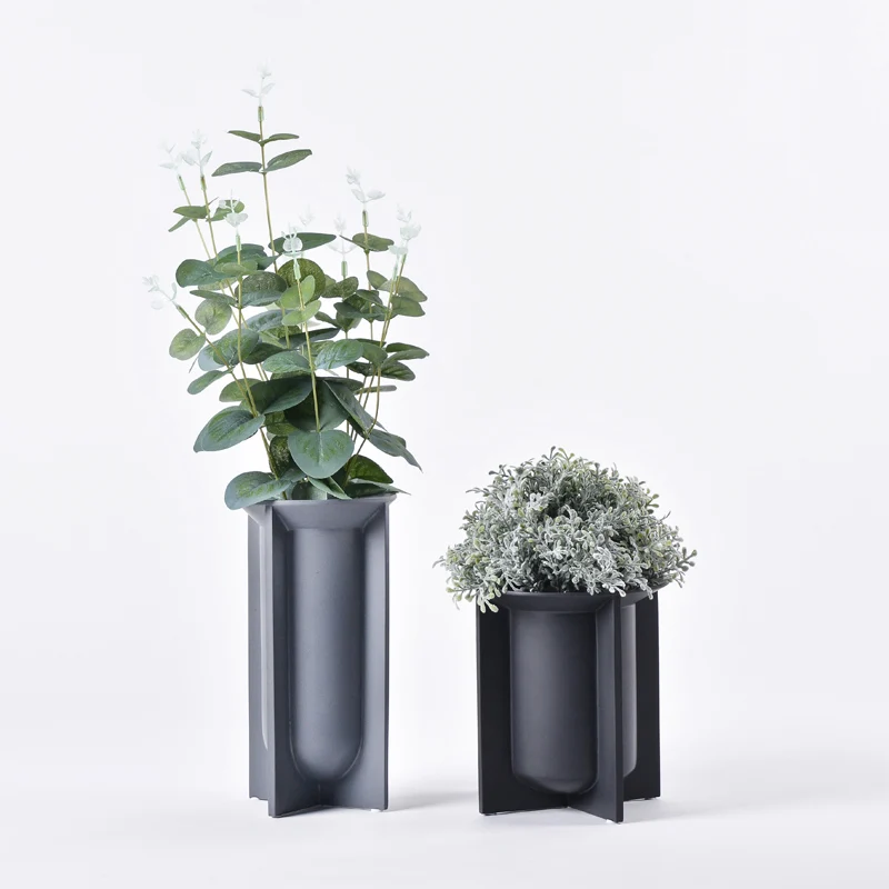 Nordic nature style vase & Morden Grayscale resin flower vase home