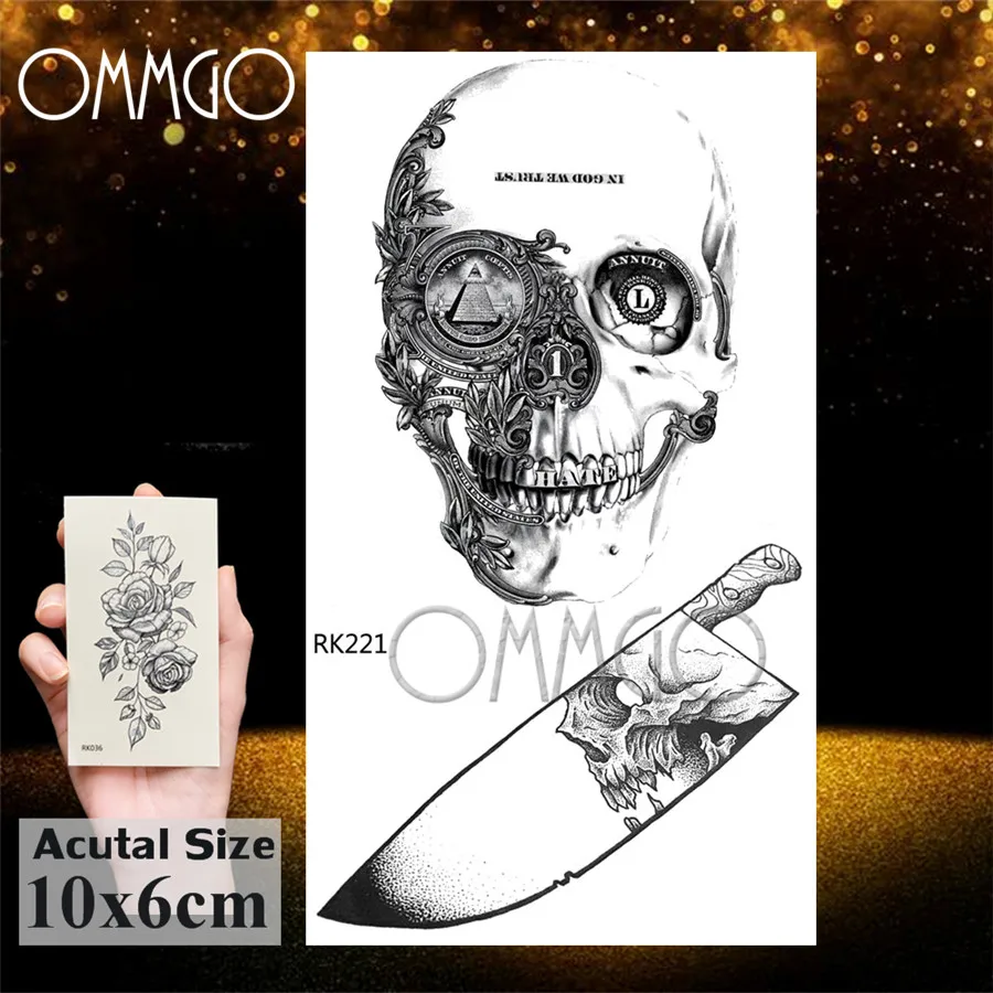 OMMGO Electric Fish Turtle Watercolor Temporary Tattoos Sticker Geometric Dolphin Elk Custom Tattoo Art Arm Fake Tatoos Skull OMMGO Electric Fish Turtle Watercolor Temporary Tattoos Sticker Geometric Dolphin Elk Custom Tattoo Art Arm Fake Tatoos Skull