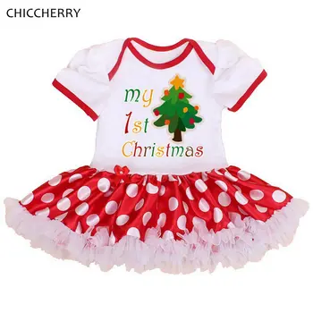 

My 1st Christmas Tree Lace Baby Rompers Dresses Roupas De Bebe New Born Christmas Costumes for Kids Clothes Infant-Clothing