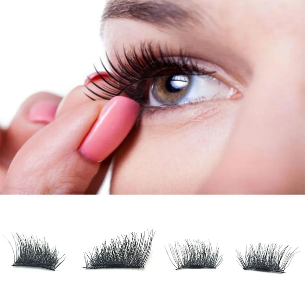 

1 Pair Magnetic False Eyelashes Lengthen Natural Cross Thick Eyelash Extension