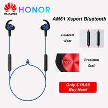 Huawei fone de ouvido honor am61, fone de ouvido xsport wireless, design magnético com graves à prova d' água de ip55, som bluetooth 4.1 para huawei p30