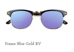 RBspace циркулярный поляризационный человек солнцезащитные очки мода очки классический ретро Avaitor солнцезащитные очки женщин очки разнообразие цветов - Цвет линз: Rimmed blue