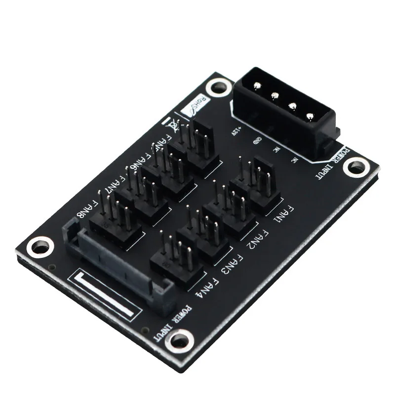 HL компьютер 12 В в мини контроллер вентилятора 4Pin и SATA 15Pin до 8 интерфейс