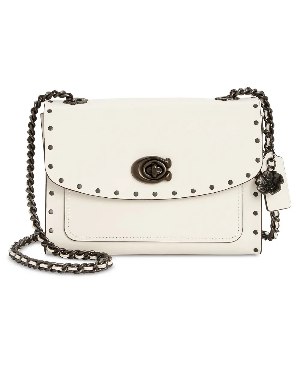 COACH Parker 18 сумка на плечо из рафинированной кожи (Мел/серебро) от Coach|Сумки с