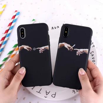 

Mona Lisa Art David lines Painted Pattern Soft Matte Candy Phone Case Fundas For iPhone 11 Pro 7 7Plus 6S 5 8 8Plus X XS Max