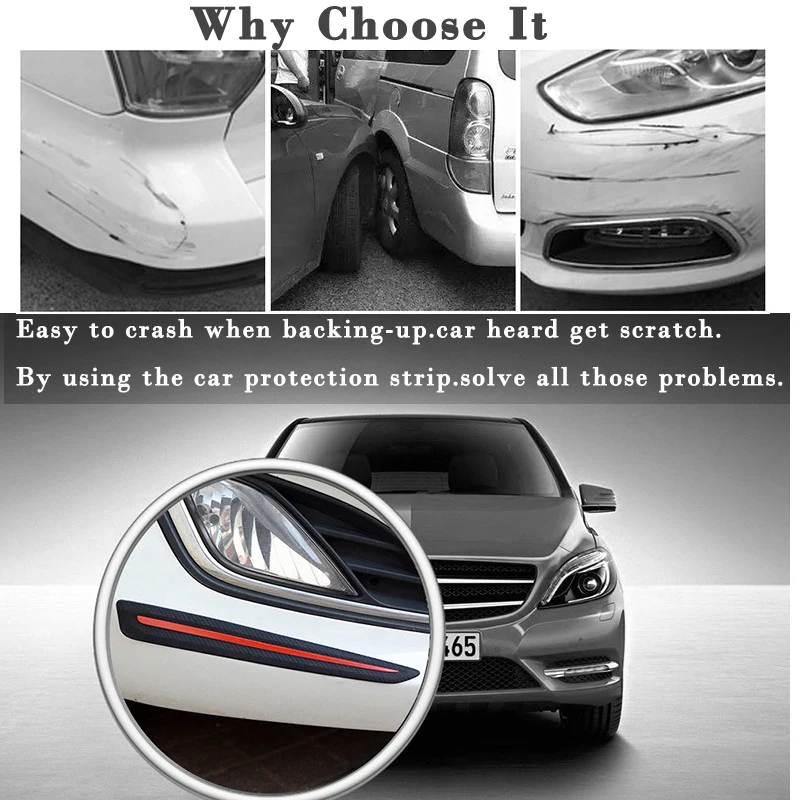 YASOKRO 2 PCS Car Sticker Bumper Scratch Protection Car Front/Rear Edge Corner Guard Scratch Protection Decoration Strip - Image 4