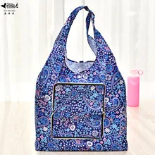 Складной кошелек стиль Многоразовые водонепроницаемые женские сумки для покупок Цветочные нейлоновые сумки для путешествий пляжные сумки для книг Бесплатный подарок