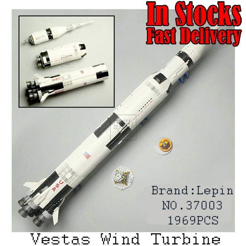 

Lepin 37003 1969Pcs Creative Series The Apollo Saturn V Launch Vehicle Set Building Blocks Bricks Educational Toys for children