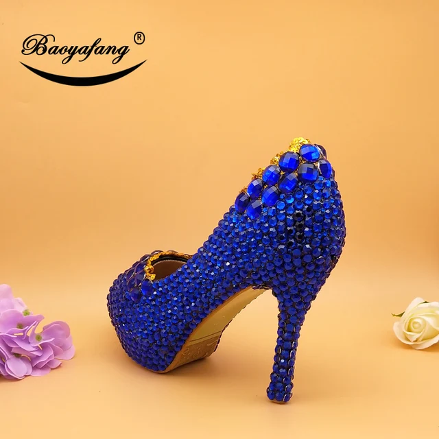 Buy Royal Blue Wedding Shoes With Matching Purse