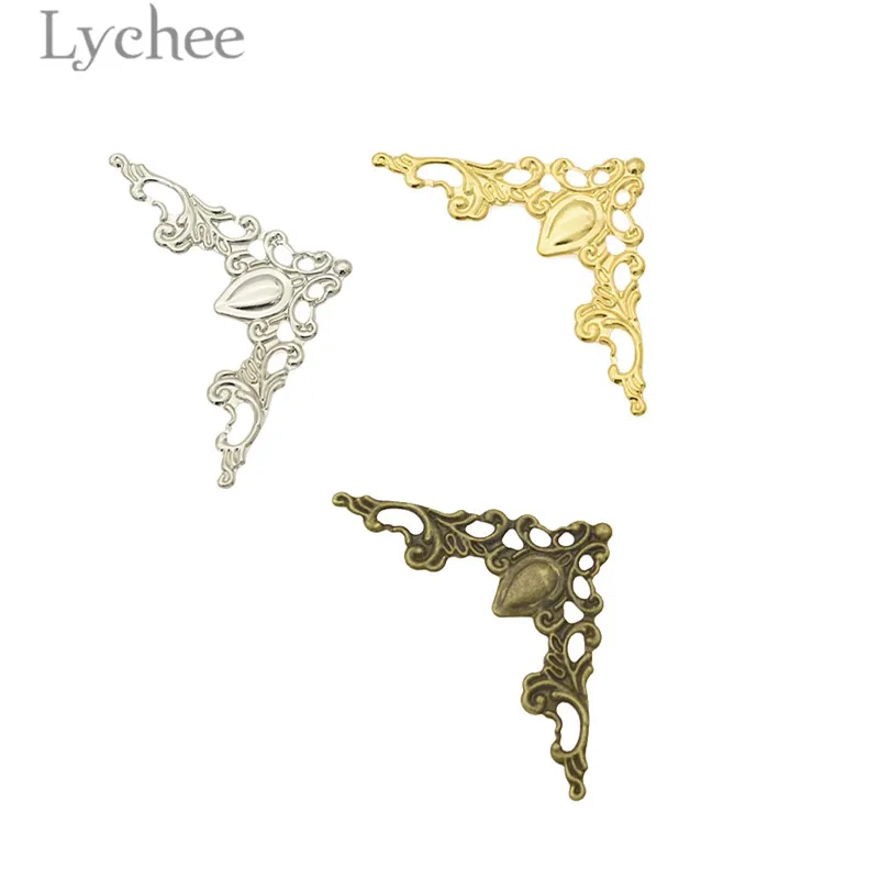 Lychee Life 30 шт. Металлические Полые Цветы ломтик уголок альбома Защитная крышка DIY украшения для скрапбукинга поставки