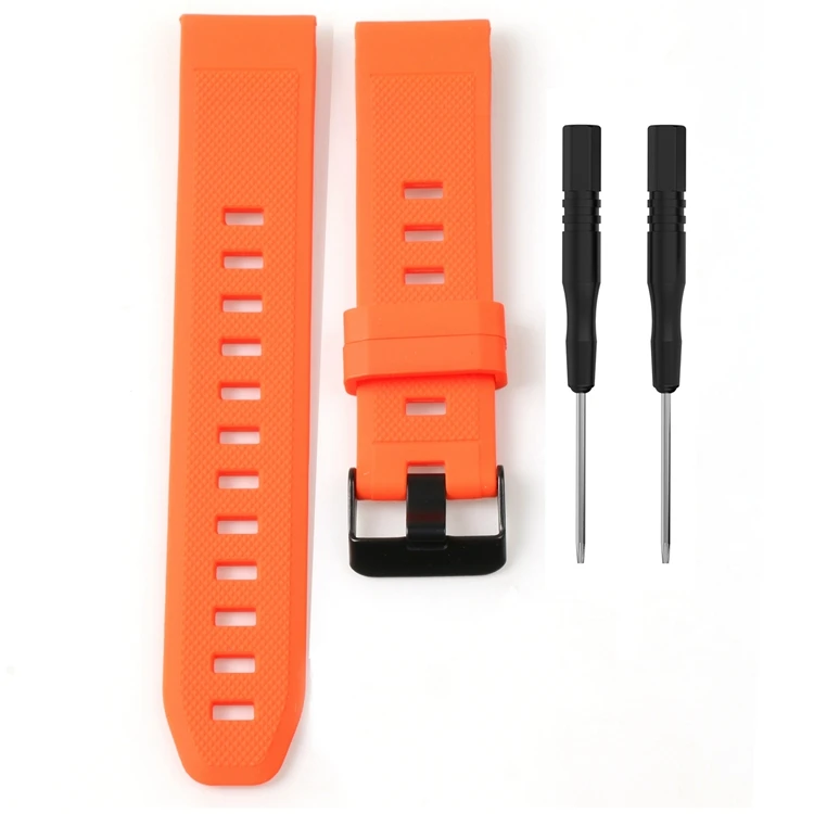 20 22 26 мм быстросъемный силиконовый ремешок с пряжкой для Garmin Fenix5 5X 5S мультиспорт gps фитнес-часы - Цвет: Оранжевый