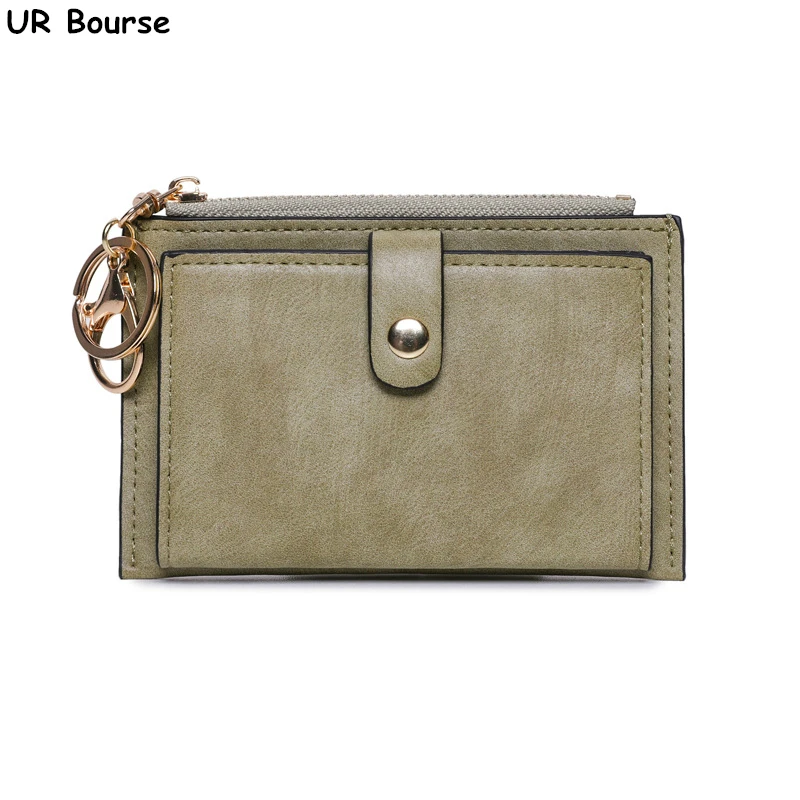 

UR BOURSE Female High Quality Coin purse Ladies Mini Zipper Coin Bag Multi-function Slim Card Holder Women's Pu Leather Wallet