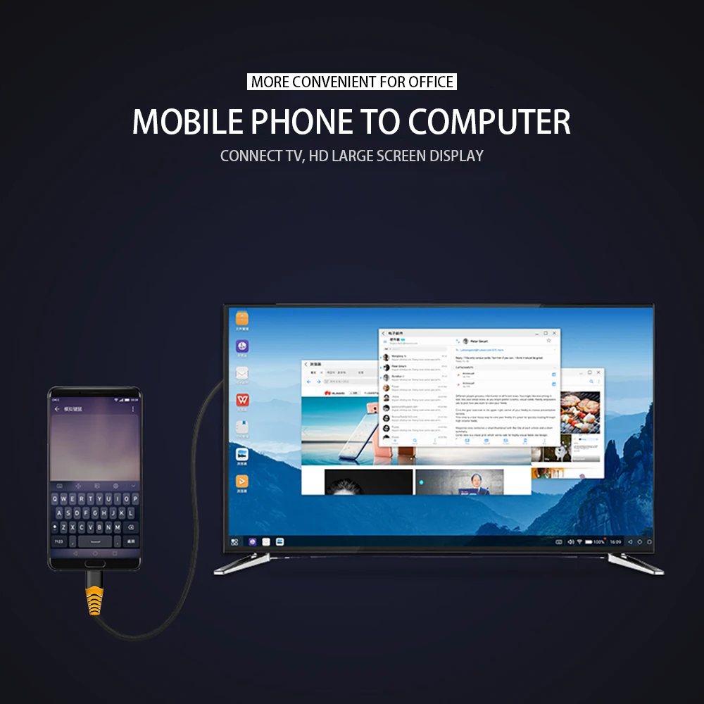 2 м тип-c USB-C конвертировать 4 к HDMI HDTV адаптер кабель Plug and Play дизайн для samsung huawei htc LG microsoft конверсионная линия