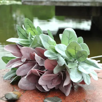 

37cm Silk spray red white Artificial Acorn leaf plant home decoration