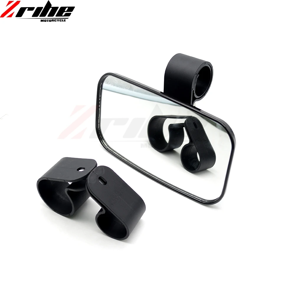 1PCS Black Motorcycle Rearview Mirror with Mounting Brackets Off-Road Dirt Bike For Yamaha Honda Suzuki ATV EEC UTV