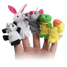 10pcs/set Cute Cartoon Finger Doll Baby Toys Animal Hand Puppets Set Kids Mini Plush Educational Dolls for Boys Girls 10pcs finger puppets set cartoon animal baby kids dolls props