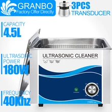 Granbo Ultrasonic Cleaner 4L 4.5L 180W Knob Stainless Steel Ultrasonic Cleaner Bath for circuit borad metal parts tableware