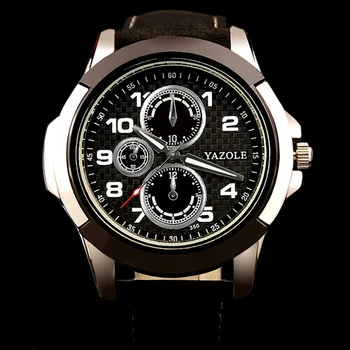 

2019 New top brand three-eye digital dial leather strap Casual Fashion exquisite high-end luxury Men's quartz watch