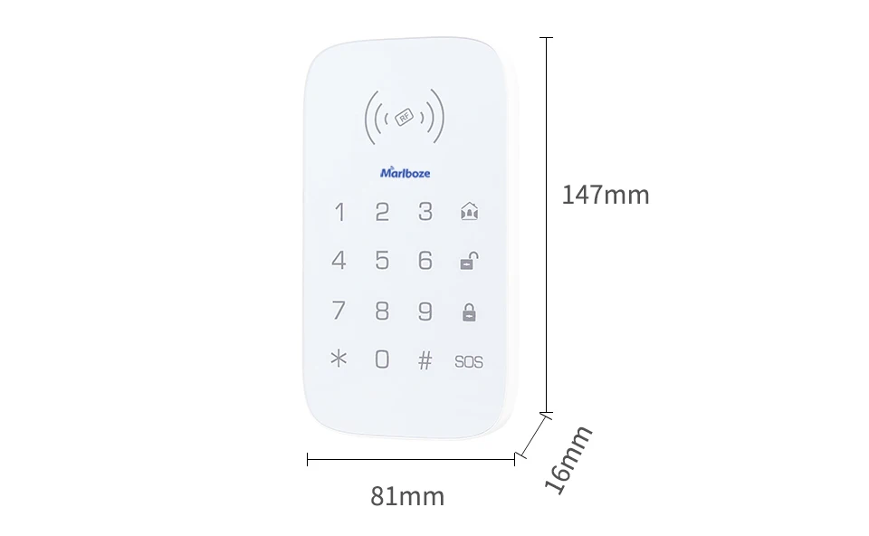 Marlboze Беспроводной сенсорная клавиатура для PG103 PG168 домашней безопасности WI-FI GSM сигнализация Системы RFID карты разоружить Беспроводная клавиатура на пароле
