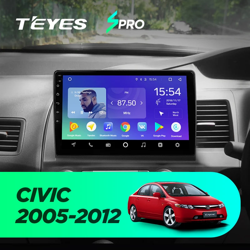 Sale TEYES SPRO For Honda Civic 8 FK FN FD 2005 2008 2009 2010 2012 Car Radio Multimedia Video Player Navigation GPS Android 8.1 1