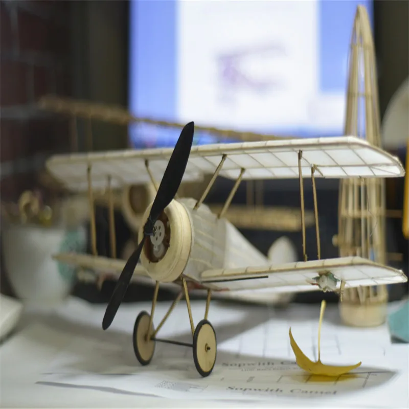 Мини Camel Fighter 380 мм размах крыльев Balsa деревянная лазерная резка RC Самолет набор