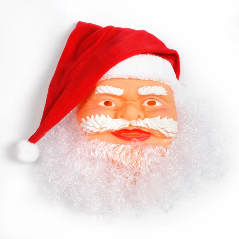 Маска Санта-Клауса шляпа Рождественская борода полное лицо маски предметы для вечеринок взрослые дети праздник реквизит