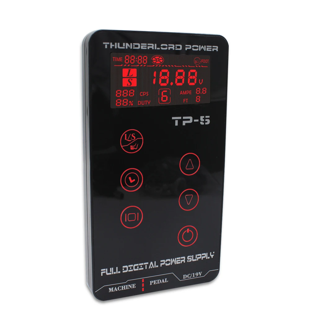 Профессиональный источник питания Thunderlord Tattoo TP-5 источник питания 4 цвета ЖК-дисплеи для усилителей напряжения и рабочего времени