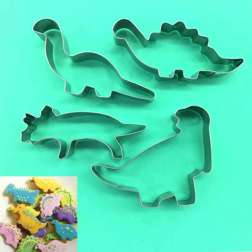 Wholesale 10 Sets (4pcs/set) Dinosaur Cutters Set, Stainless Steel