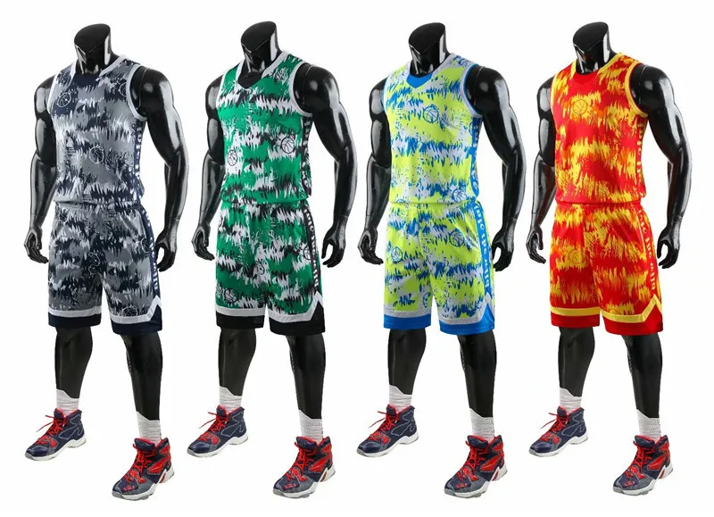 Новая мужская баскетбольная майка костюм пустой баскетбол в колледже тренировочная одежда с принтом команды баскетбольный трикотаж форма по индивидуальному заказу