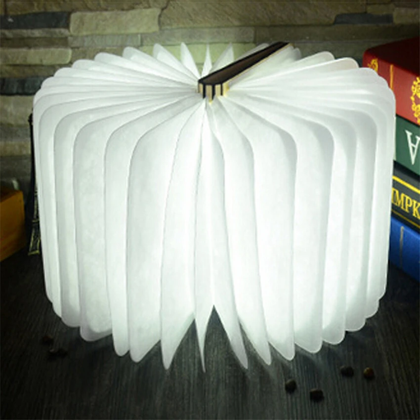 

United States White Maple Folding LED Booklight Lamp Nightlight Novelty USB Rechargeable Reading Study Lights Four Colors Decor