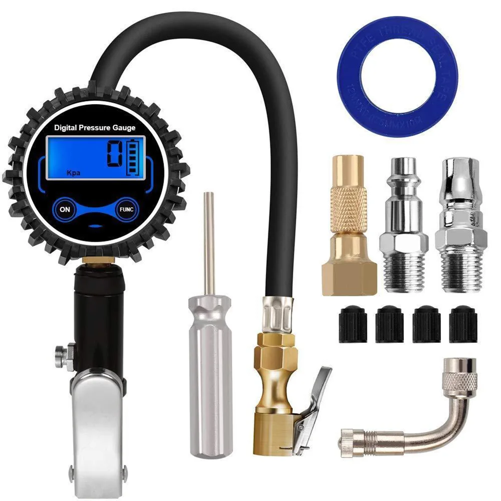 

1 Set Digital Tire Inflator with Pressure Gauge 200 PSI Air Chuck Kit DXY88