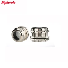 5 шт./лот PG42 Никель латунь Металл Водонепроницаемые кабельные сальники суставов IP68 кабельный разъем для 32-38 мм кабель