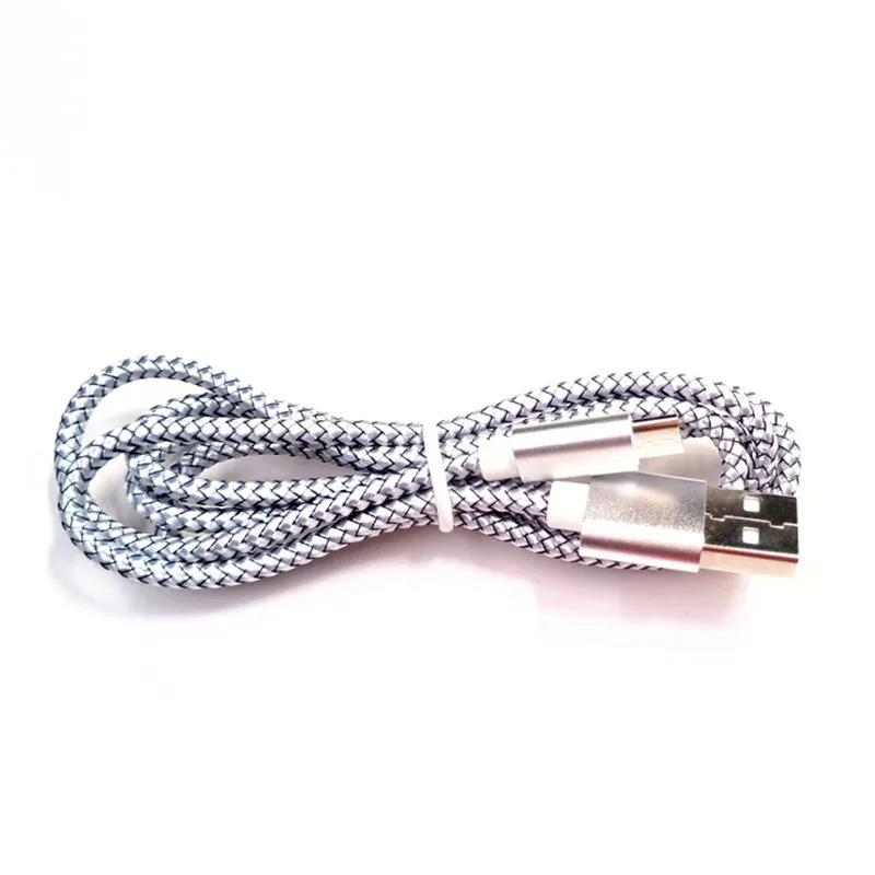 0,5 м/50 см/1 м/2 м/3 м type C зарядный кабель зарядное устройство Micro USB-C type-C нейлоновый кабель для iPhone 6 Xiaomi Mi8 samsung Galaxy S7 S8 Plus - Тип штекера: Silver