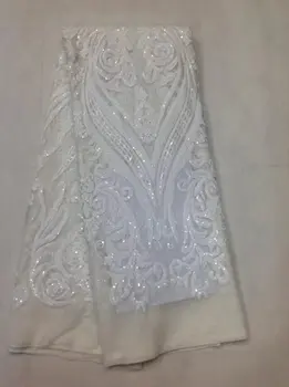 

Wholesale French Embroidery Tulle Lace New African Lace Fabric For Party Dress High Quality Nigerian Net Lace Fabric With Sequin