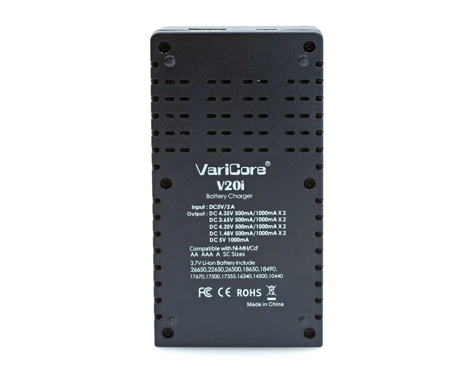 Зарядное устройство VariCore V20i 18650 1,2 V 3,7 V 3,2 V 3,85 V AA/AAA 18350 26650 10440 14500 16340 25500 NiMH зарядное устройство для литиевых батарей+ 5V 2A