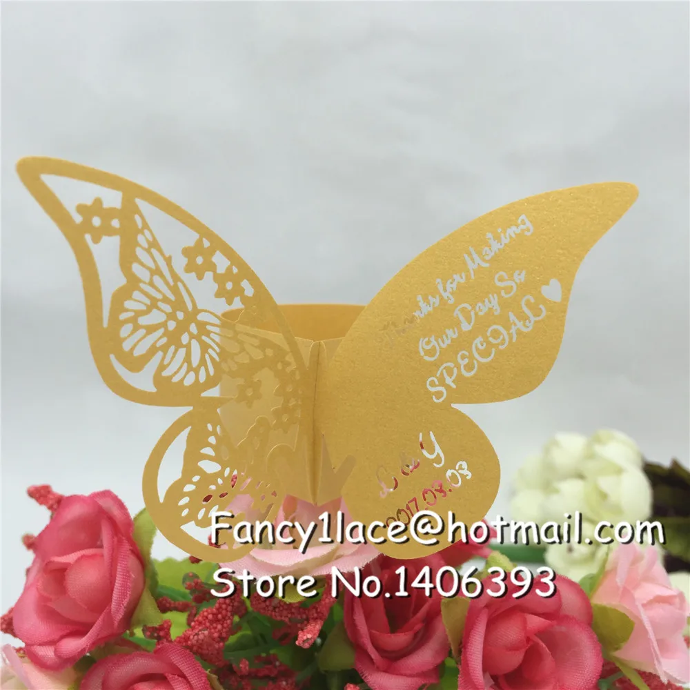 

50pcs diy Butterfly Napkin Ring, Laser Cut customized Wedding Decorations towel Napkin Ring for Party Decoration, Wedding Favors